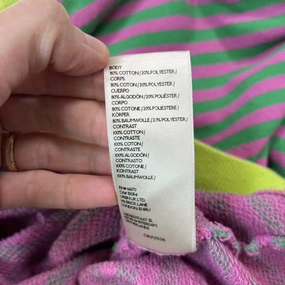 Free People Pink and Green Striped Sweatshirt - Picture 7 of 7
